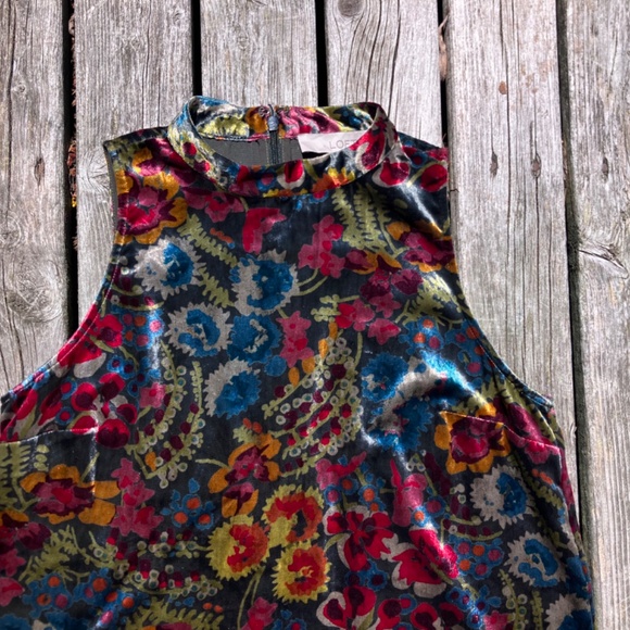 Loft Crushed Velvet Floral Shift Dress – Size XS (NWT) - Picture 3 of 8